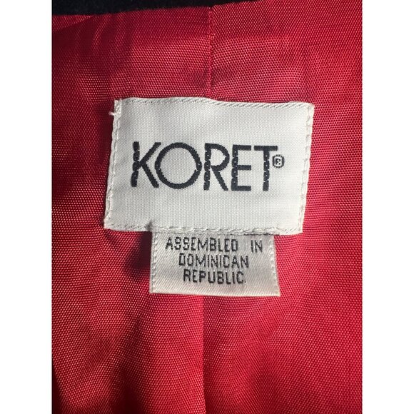 Koret Womens Red Wool Blazer With Black Velvet Collar Size 8 - Picture 5 of 8